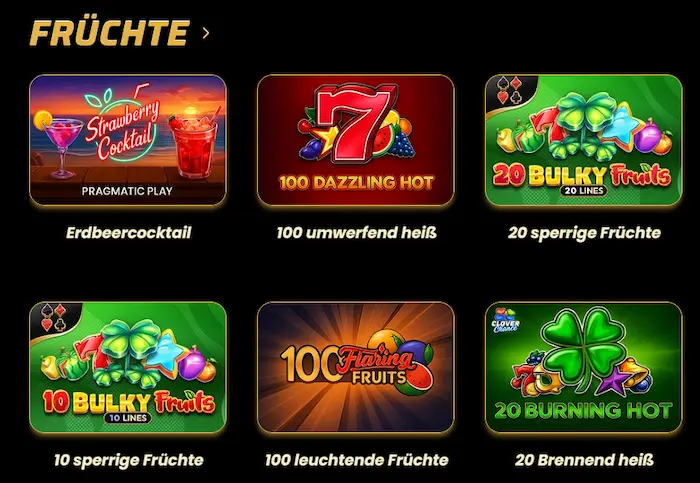 Spin Arena Casino Spielübersicht